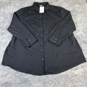 New LuLaroe Abigail Shacket Tunic Women's 3X Black Pockets The Great Outdoors